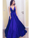 Siaoryne Amazing  Burgundy/Blue/Green Satin A Line Sexy Deep V Neck Evening Long Party Prom Dress Vestidos PL888