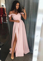 Mauve Taupe Long Formal Girls Prom Party Dresses Straps 2020 with Sexy Slit PD6541