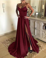 Siaoryne PL1254 Satin Strapless Burgundy/Teal  Long Gala Evening Dress for women 2020