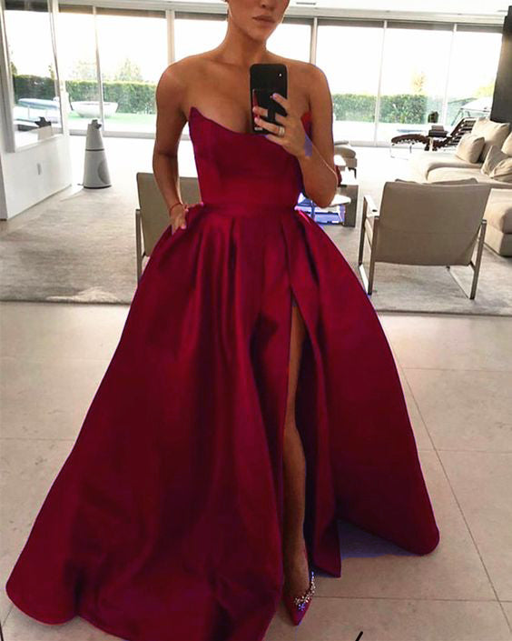 Royal Blue Strapless Prom Dresses Long Women Party Gown PL245
