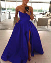 Royal Blue Strapless Prom Dresses Long Women Party Gown PL245