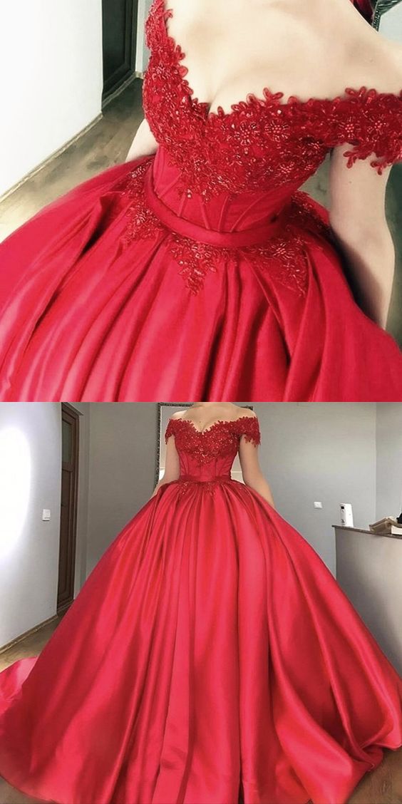 Siaoryne Red Ball Gown prom Dress Women Outfit  Vestido longo with Lace PL623