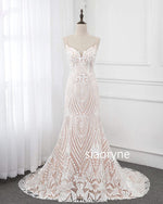 Siaoryne  Elegant Mermaid Ivory /Beige Lace Women Wedding Dress,Bride Gown 2020 WD852