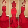 Halter Lace Spandex Evening Prom Dresses Long Women Gown LP5873