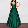 Wine Red Long Prom Dress V Neck Straps Girls Senior Formal Evening Gown 2022 LP611