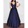Amazing Elegant A Line Dark Red Satin Prom dress Girls Graduation Gown 2022 Party Dress LP856