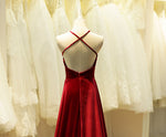 Halter Red Velvet Prom Dress Long Women Formal Evening party Gown
