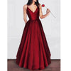 Royal Blue/Red Satin A Line  Girls Prom Dress with Spaghetti Straps vestidos de niña