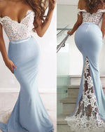 Lace Mermaid Off the Shoulder Bridesmaid Dresses Long 2019 PL544