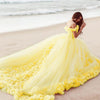 Princess Yellow Girls Sweet Sixteen Quinceanera Dresses PL1008