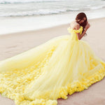 Princess Yellow Girls Sweet Sixteen Quinceanera Dresses PL1008