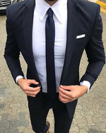 Black /Navy Notch Lapel Business Men Suit /Wedding Suit