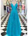 Burgundy /Turquoise /Green Fancy Girls Burgundy Lace Appliques Prom Dresses with Straps PL1129
