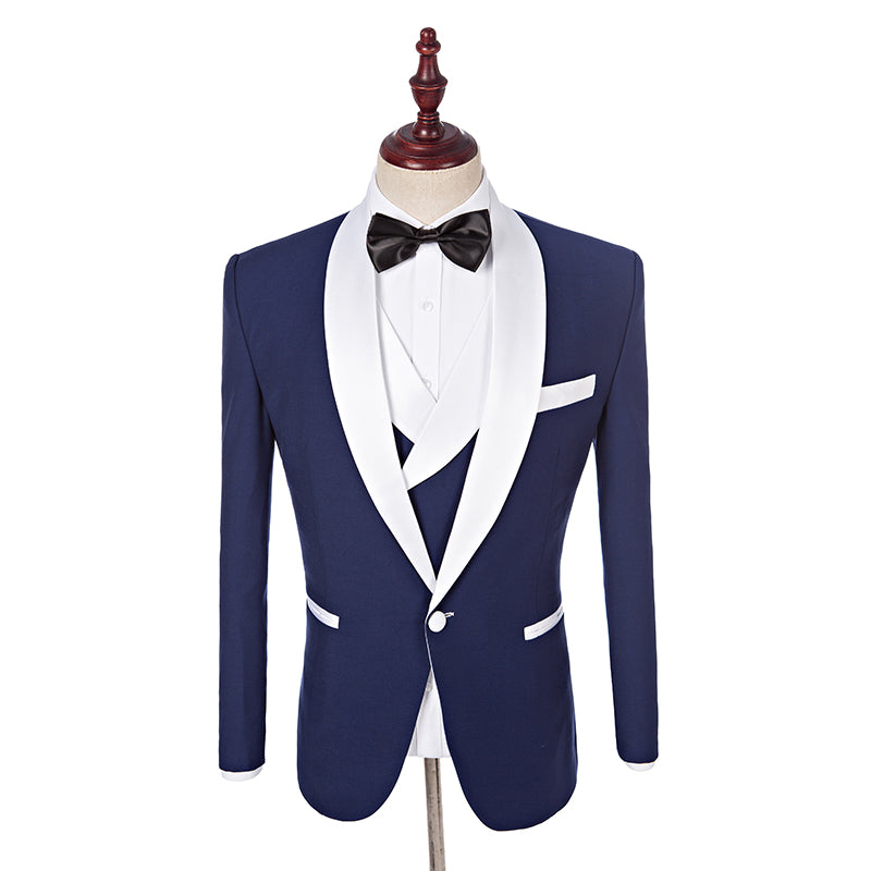 2022 Groom Tuxedos  Lapel Men Suits With Pants Wedding Business Men Suit(Jacket+Pants+Vest+Bow Tie)
