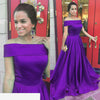 Siaoryne LP1129 Off the Shoulder A Line Prom Dress 2018,Satin Girls Formal Dresses Long Graduation Gown
