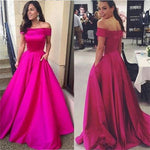 Siaoryne LP1129 Off the Shoulder A Line Prom Dress 2018,Satin Girls Formal Dresses Long Graduation Gown