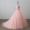 Blush Pink Ball Gown Prom Dresses Lace Girls Sweet 16 Quinceanera Dresses Debutante Gown