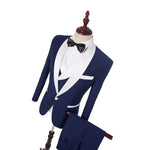 2022 Groom Tuxedos  Lapel Men Suits With Pants Wedding Business Men Suit(Jacket+Pants+Vest+Bow Tie)
