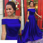 Siaoryne LP1129 Off the Shoulder A Line Prom Dress 2018,Satin Girls Formal Dresses Long Graduation Gown