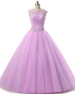 Pink Ball Gown Tulle and Lace Quinceanera Dress Girls Sweet 16 Dress Vestidos De 15 Ano  Floor Length PL0504
