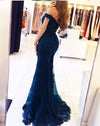 Elegant Lace Embellish Mermaid 2022 Prom Dress Wine Red Off the shoulder Evening Long Dress