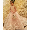 Sweet White Flower girl dresses with Bowknot for Weddings Little Girl Party Gown
