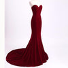 Royal Blue Long Velvet Evening Dress for Military Ball Mermaid formal Prom Wear LP360