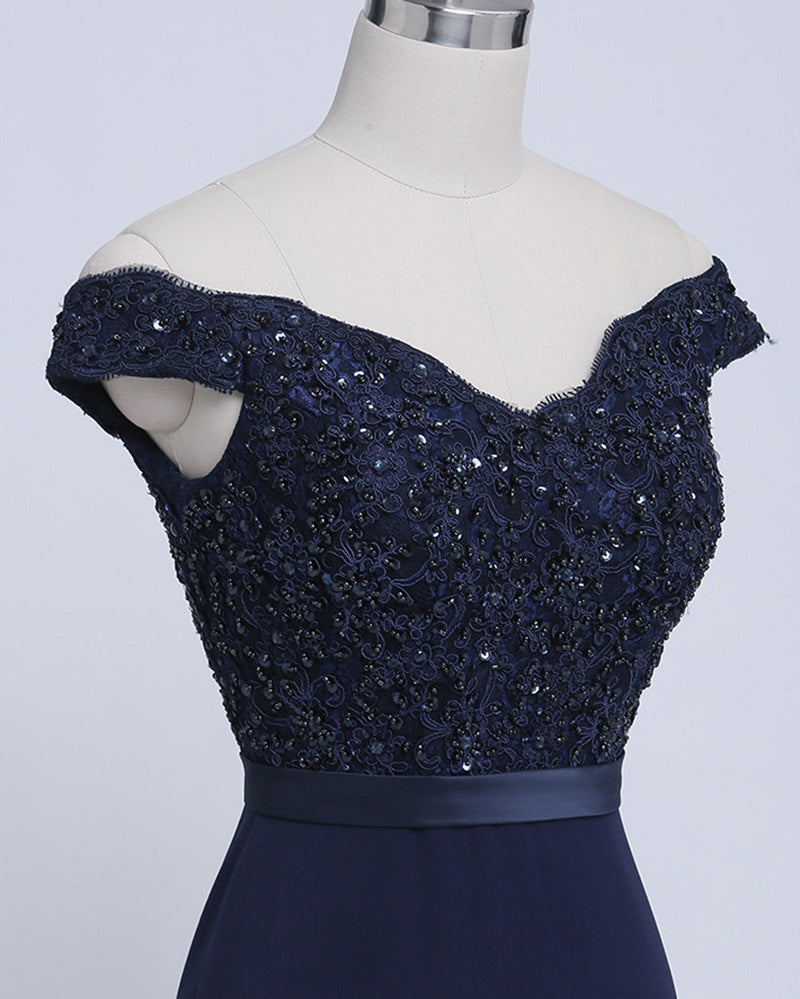 Navy/Pink Women Lace Mermaid Bridesmaid Dresses  Long  2019
