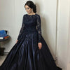 Vintage Muslim Burgundy Wedding Dresses Ball Gown Beaded Lace Women Formal evening gown Robe De Mariee