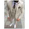 Beige Casual Men Suits Prom Tuxedo Slim Fit 3 Piece Groom Style mens Suits Custom Blazer Terno