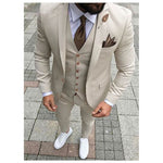 Beige Casual Men Suits Prom Tuxedo Slim Fit 3 Piece Groom Style mens Suits Custom Blazer Terno