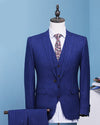 Navy Blue Custom Made Men Suits Stripe Men's Blazer Slim Fit Wedding Male Groom Tuxedos suit prom (Jacket+Pants+Vest3 Piece