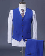 Blue  Single Breasted Men Suits peak lapel Formal Wedding Groom two buttons Tuxedos 3 pieces LP221