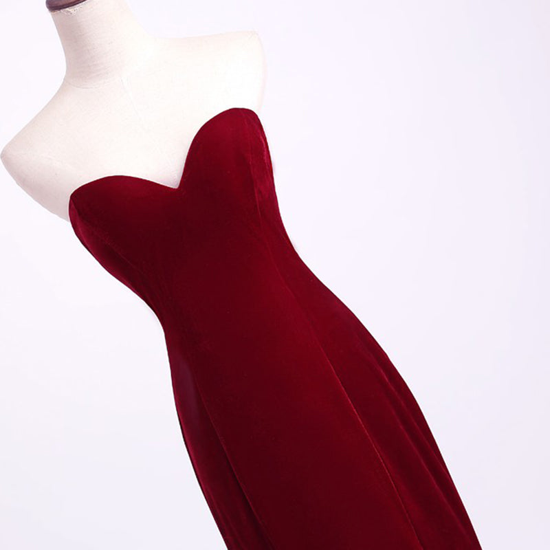 LP3358 Sweetheart mermaid Long Evening Dress Velvet  women winter formal dresses long