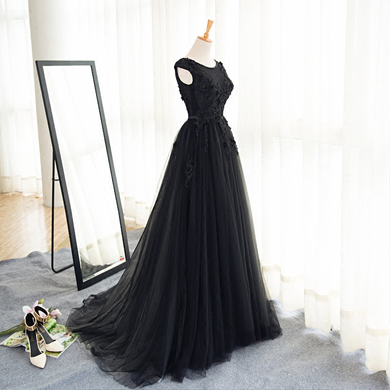 Buy Siaoryne Elegant Scoop Neck Lace Blue Long Prom Dress Graduation Gown