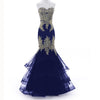 LP3359 Mermaid Black Prom Dress with Gold Lace Appliqued Evening Long Gown for Women 2018