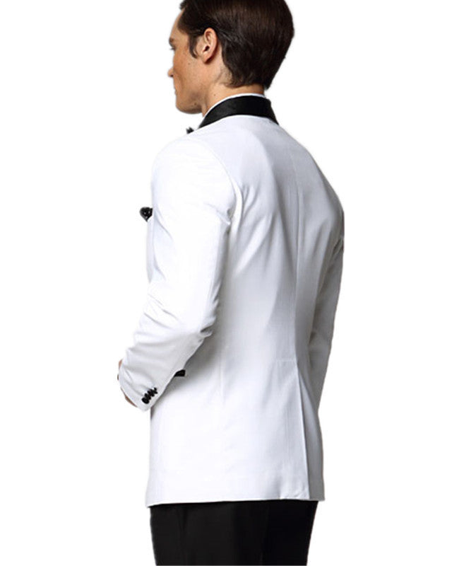 Mens Suits Jacket Pants  Black Shawl Lapel Men Suit Set Wedding Suits Groom Tuxedos  (Jacket+Pants)