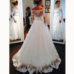 Fantastic Lace Wedding Dress with Long Sleeves Off The Shoulder  Bridal Gown hochzeitskleid 2020