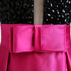 LP3361 Illusion Plunge Open neck Fuchsia and Black Prom Dress A Line Satin 2018 Formal Wear Long