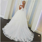 Siaoryne WD005 Luxury Muslim Wedding Dress with Train off the Shoulder