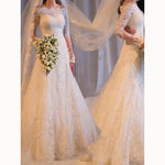 Romantic Custom Made Vintage robe de mariee 2020 Wedding Gown with Sleeve Lace Bridal Dresses