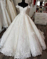 Hot Sale Off the Shoulder Short Sleeves Luxury Wedding Dress Lace Bridal Gown Custom Made WD323