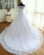 Princess White Long Sleeves Lace Wedding Dresses Bride Gown  Ball Gown  WD685