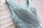Sexy V Neck Light Blue V Beck Short Prom Dress Semi Formal Cocktail Homecoming Dress with Sequins SP08210
