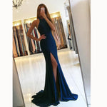 Gorgeous Halter Spandex Fitted Evening Dresses Prom Party Dresses Long abendkleider 2022 LP5578
