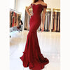 Off the Shoulder Royal Blue Mermaid Prom Dresses Long Women Party Gown evening ceremony dresses LP6625
