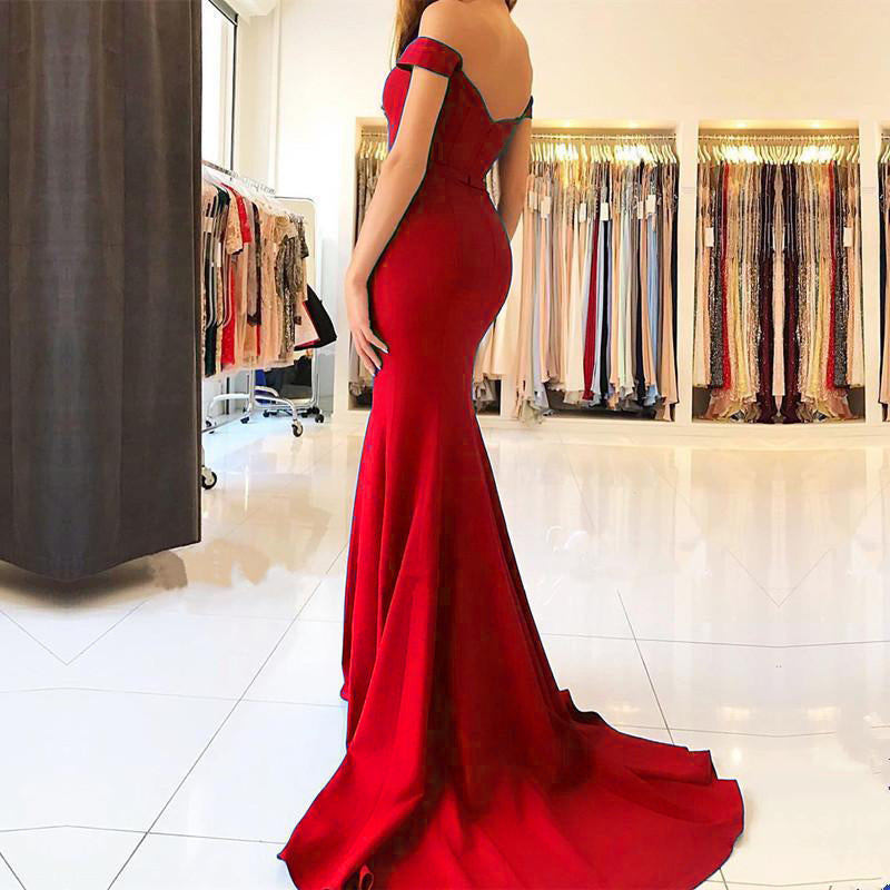 Off the Shoulder Royal Blue Mermaid Prom Dresses Long Women Party Gown evening ceremony dresses LP6625