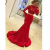 Elegant Red Long Sleeves Prom Dress two/2 Pieces ,Crop Top Long Graduation Girls Formal Gowns,Evening Party Dresses