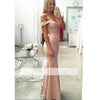 LP877 Pink Long Prom Dresses Off the Shoulder Formal Gowns lace Wedding Party Gown 2018