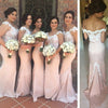 LP4599 lace Appliqued Mermaid Bridesmaid Dress Long Lace Appliqued Long Wedding Party formal  Gown